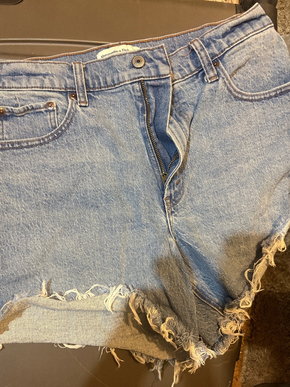 Abercrombie & Fitch The Dad Short High Rise Jean Shorts Blue Waist 30